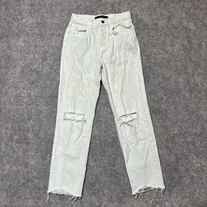 J Brand Wynne‎ Women's Distressed Straight Jeans Sz 24 Spearmint White Denim